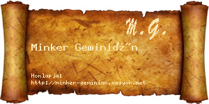 Minker Geminián névjegykártya
